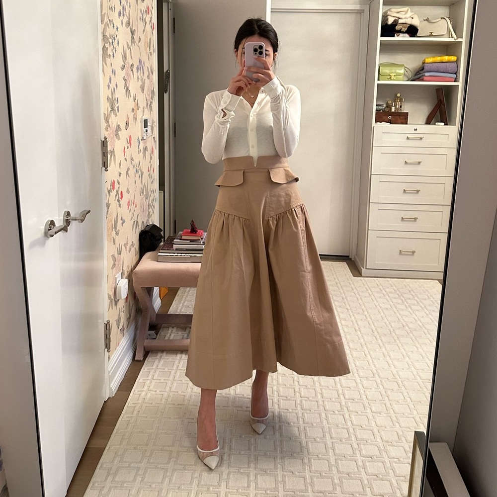 NWT Ulla Johnson Otto Poplin Midi Skirt size 4